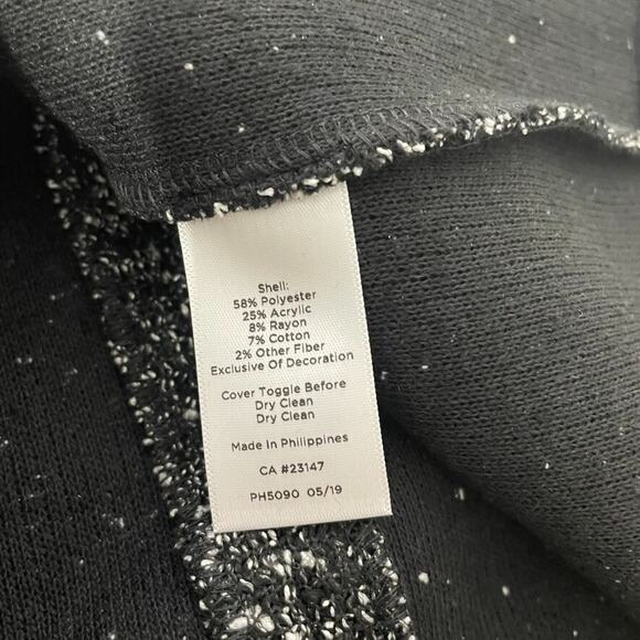 Talbots Dress 12 Black Bouclé Knit Tweed Sheath 3/4 Sleeve Holiday Classic NEW - Picture 4 of 9